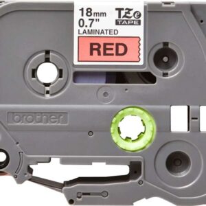 Brother TZe441 Cinta Laminada Original de Etiquetas - Texto negro sobre fondo rojo - Ancho 18mm x 8 metros