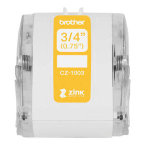 Brother CZ1003 Rollo de Etiquetas Originales de Tamaño Personalizado - Ancho 19mm x 5 metros - Zero Ink