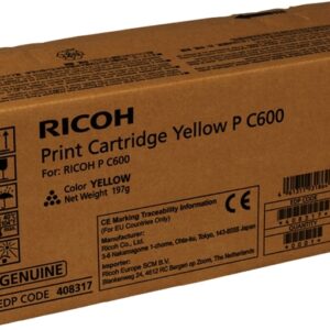 Ricoh PC600 Amarillo Cartucho de Toner Original - 408317/P C600Y