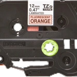 Brother TZeB31 Cinta Laminada Fluorescente Original de Etiquetas - Texto negro sobre fondo naranja - Ancho 12mm x 5 metros