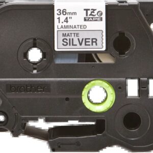 Brother TZeM961 Cinta Laminada Metalica Original de Etiquetas - Texto negro sobre fondo plata mate - Ancho 36mm x 8 metros