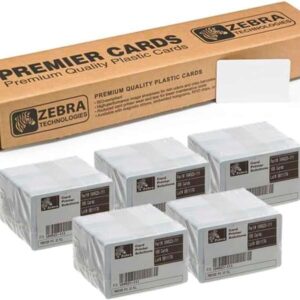 Zebra Pack de 500 Tarjetas de PVC Originales Imprimibles Blancas - Formato CR-80 86x54mm - 104523-111