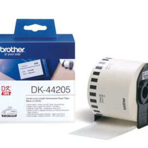 Brother DK44205 - Etiquetas Removibles Originales de Tamaño personalizado - Ancho 62mm x 30,48 metros - Texto negro sobre fondo blanco