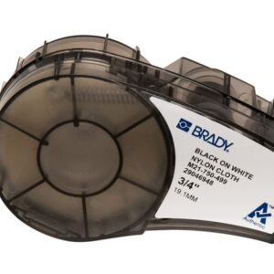 Brady M21-750-499 Cinta de Etiquetas Original de Nylon - Texto Negro sobre Fondo Blanco - Ancho 19,05mm x 4,88m